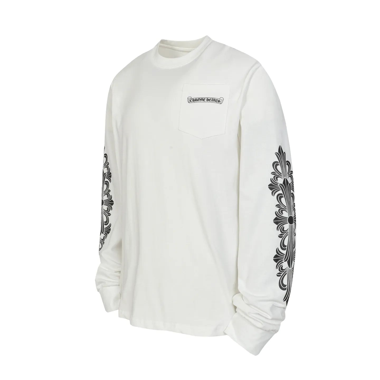P160 Cross-border model. Those who pursue quality, please do not place an order. -Chrome Hearts/Chrome Hearts Sanskrit color printed popular long-sleeved T-shirt -High weight, high density and high quality. The wool is soft, delicate and skin-friendly. It feels soft and silky. It has excellent warmth and skin-friendly properties.